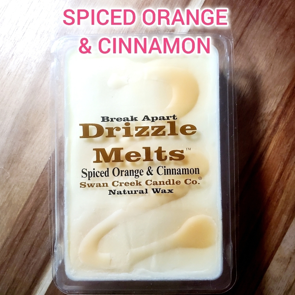 SPICED ORANGE & CINNAMON by SWAN CREEK CANDLE Drizzle Melts Natural Wax 5.25 oz